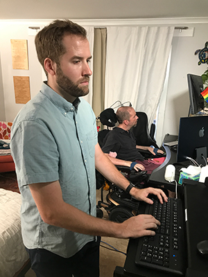 It took a multidisciplinary team to enable Casey Harrell to speak, including bioengineer Nicholas Card, PhD, above, a fellow at the UC Davis Neuroprosthetics Lab.